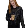 Karen Gillan Classic Black Leather Jacket