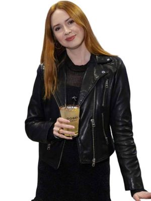 Karen Gillan Classic Black Leather Jacket