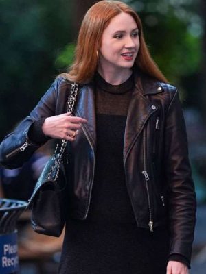 Karen Gillan Classic Black Leather Jacket