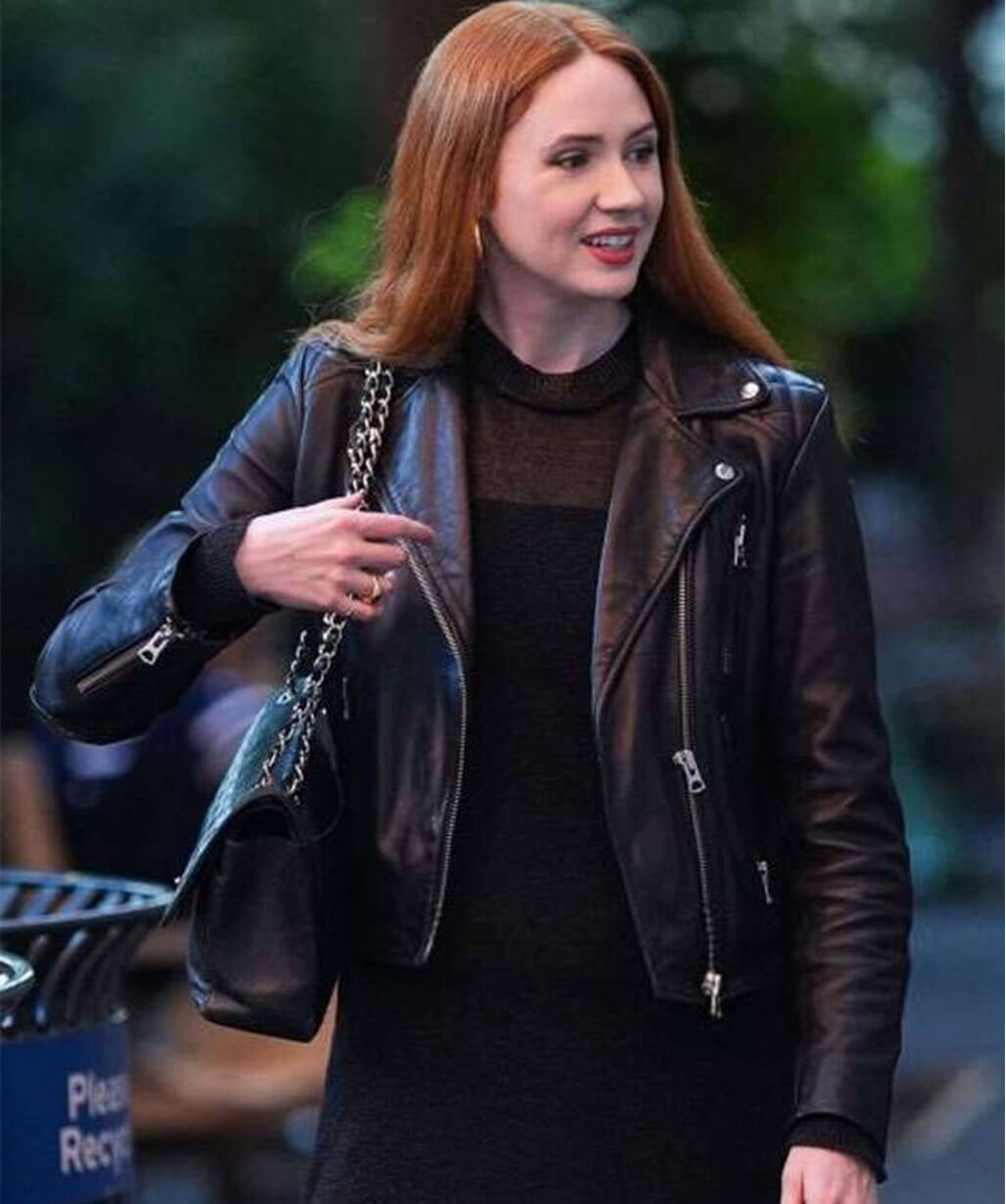 Karen Gillan Classic Black Leather Jacket