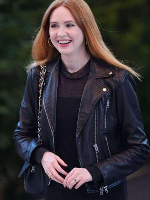 Karen Gillan Classic Black Leather Jacket