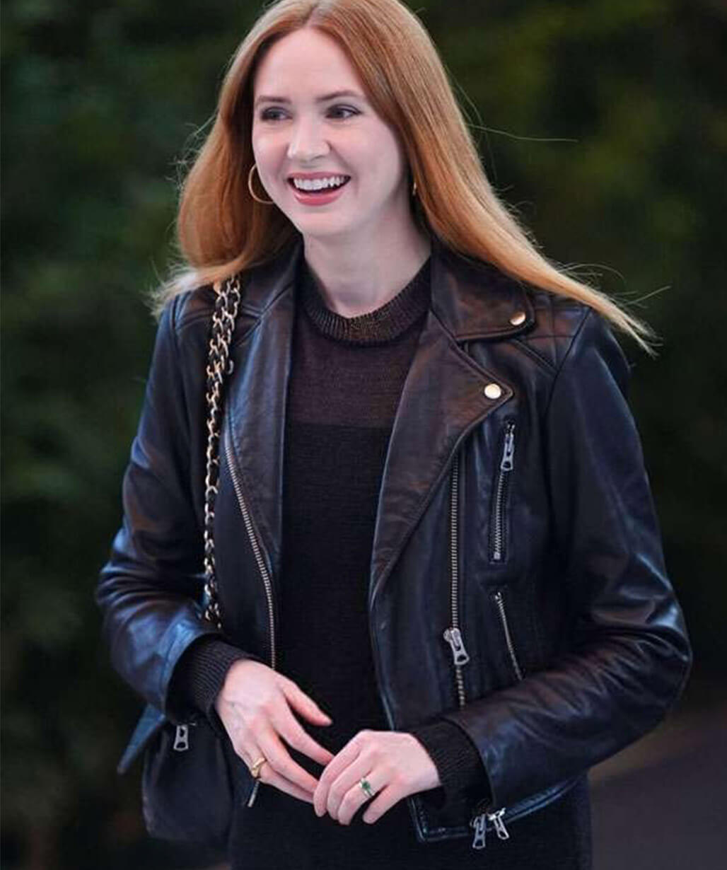 Karen Gillan Classic Black Leather Jacket