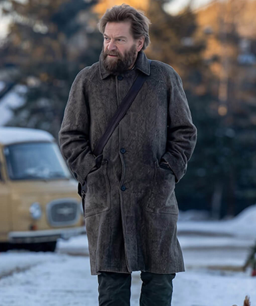 Kenneth Branagh Mayday 2026 Grey Wool Coat