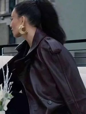 Kim Kardashian American Horror Story S12 Leather Coat
