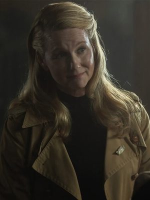 Lanterns 2026 Laura Linney Brown Trench Coat