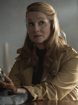 Lanterns 2026 Laura Linney Brown Trench Coat