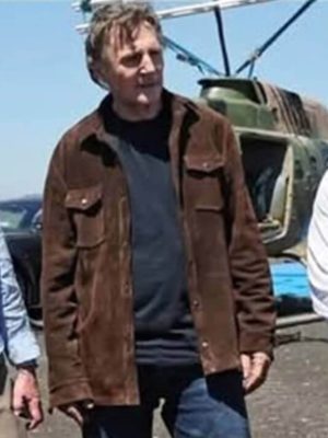 Liam Neeson The Mongoose 2026 Brown Suede Jacket