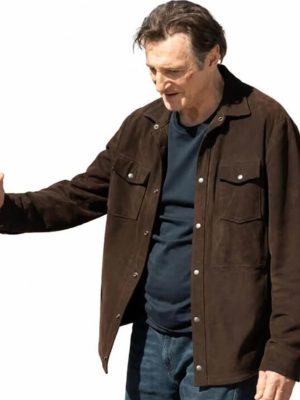Liam Neeson The Mongoose 2026 Brown Suede Jacket