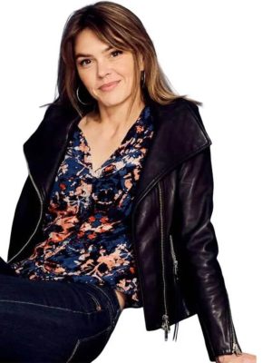 Love Finds You 2026 Aimee Teegarden Black Leather Jacket