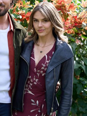 Love Finds You 2026 Aimee Teegarden Black Leather Jacket