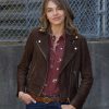 Love Finds You 2026 Aimee Teegarden Brown Suede Jacket