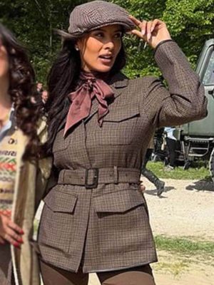 Maya Jama The Gentlemen S02 Wool Plaid Jacket