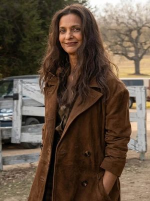 Poorna Jagannathan Lanterns 2026 Brown Suede Coat