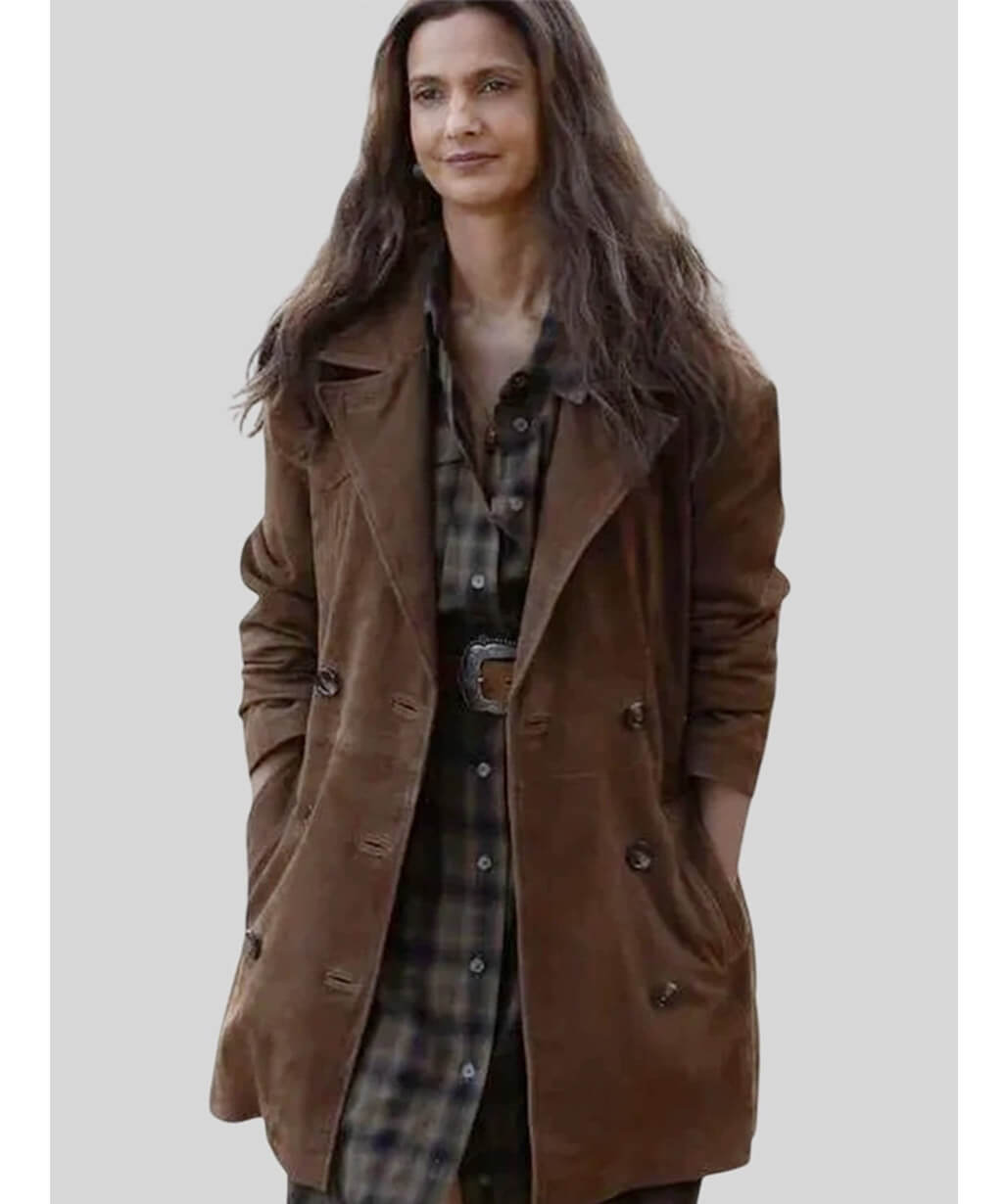 Poorna Jagannathan Lanterns 2026 Brown Suede Coat