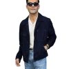 Rami Malek Blue Suede Leather Jacket