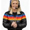 Rebecca Lowe Ted Lasso S04 Stripes Puffer Jacket