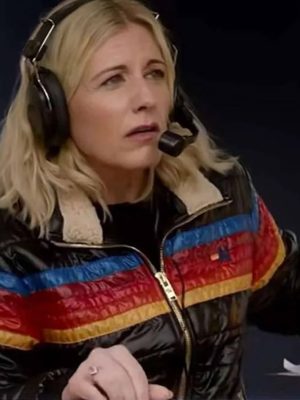 Rebecca Lowe Ted Lasso S04 Stripes Puffer Jacket