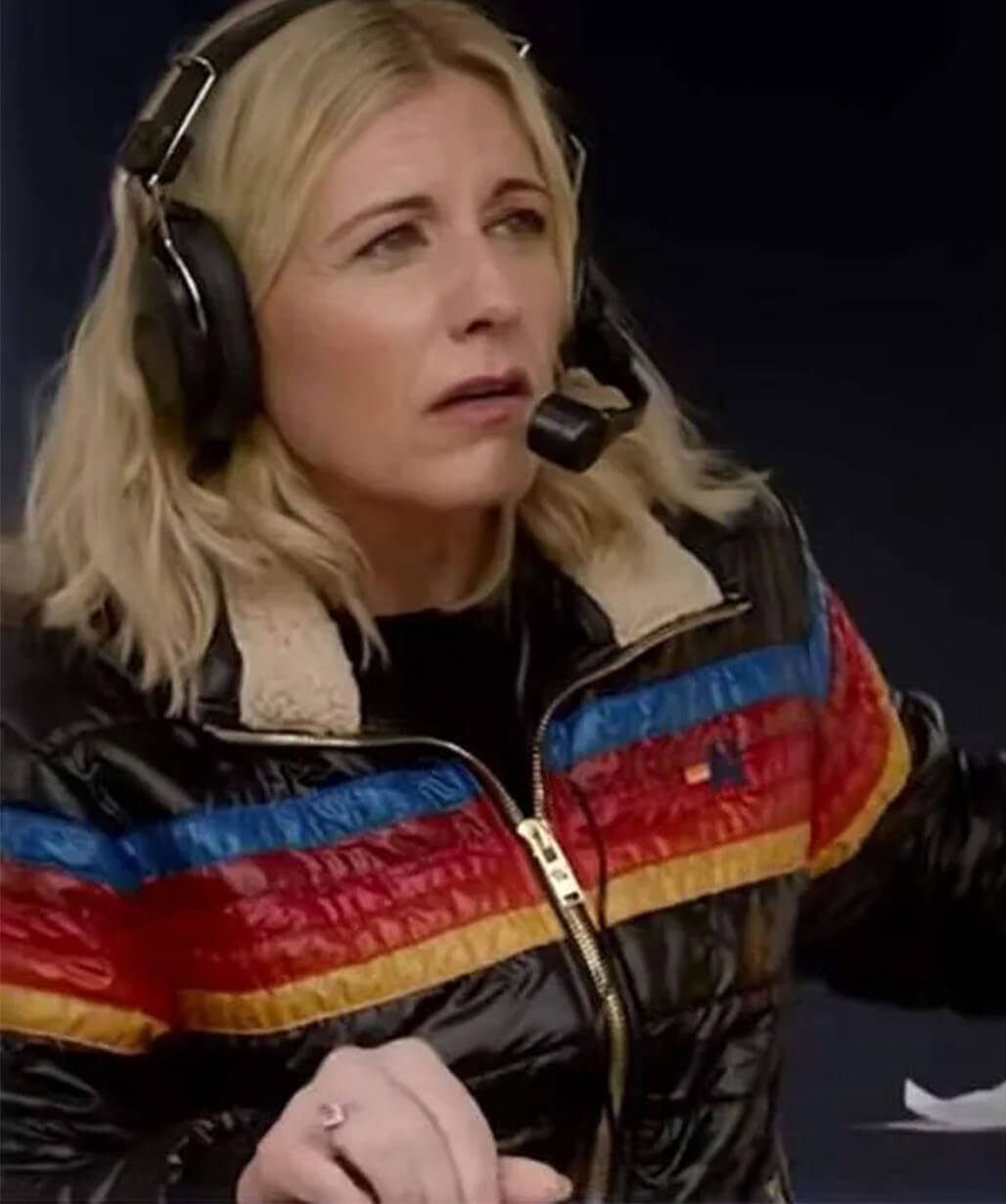 Rebecca Lowe Ted Lasso S04 Stripes Puffer Jacket