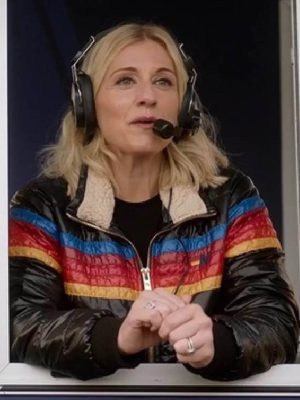Rebecca Lowe Ted Lasso S04 Stripes Puffer Jacket