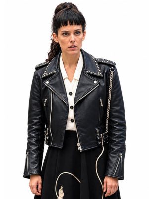Riley Keough Alpha Gang 2026 Biker Leather Jacket