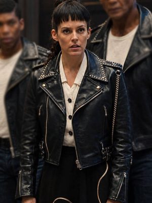 Riley Keough Alpha Gang 2026 Biker Leather Jacket