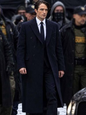 Robert Pattinson The Batman Part II Blue Wool Coat