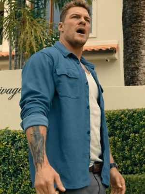 Runner 2026 Alan Ritchson Blue Cotton Jacket