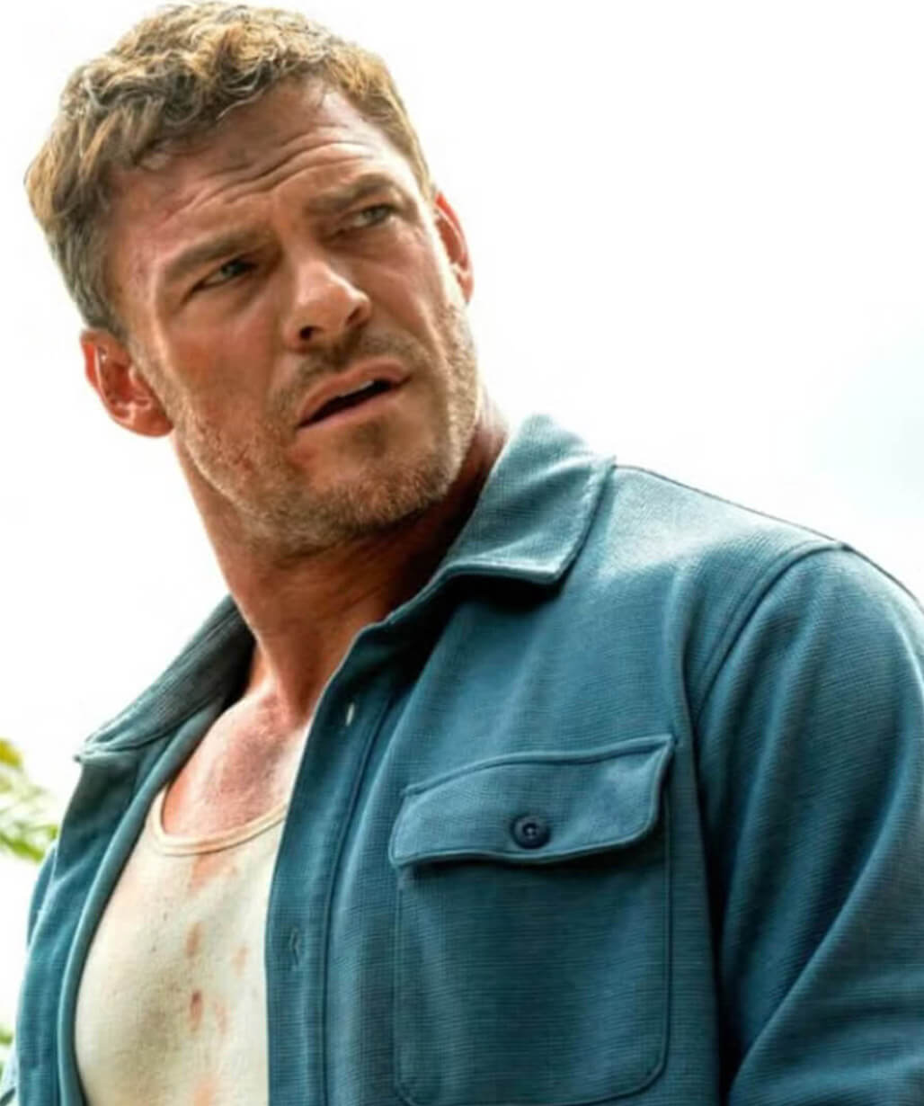 Runner 2026 Alan Ritchson Blue Cotton Jacket