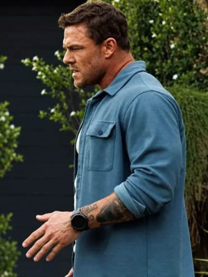 Runner 2026 Alan Ritchson Blue Cotton Jacket