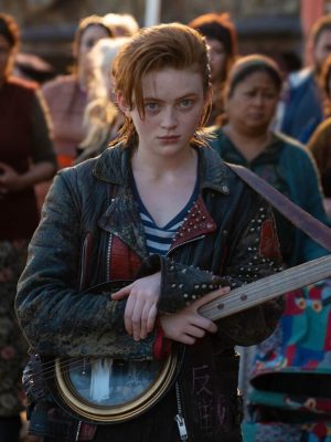 Sadie Sink O’Dessa 2025 Black Leather Jacket