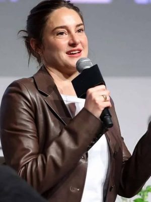 Shailene Woodley LA 2026 Brown Leather Coat
