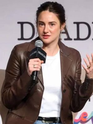 Shailene Woodley LA 2026 Brown Leather Coat