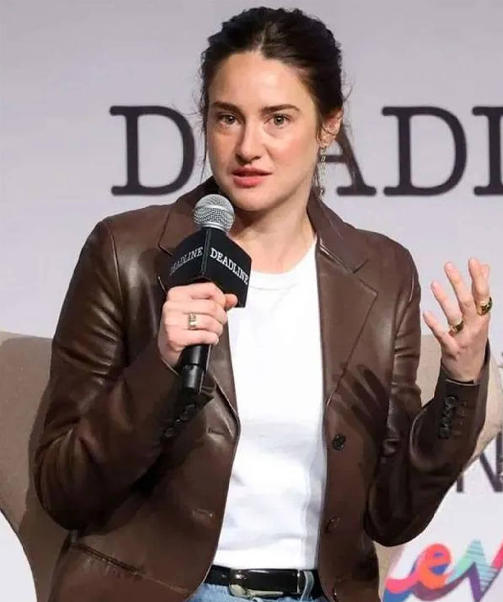 Shailene Woodley LA 2026 Brown Leather Coat