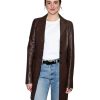 Shailene Woodley LA 2026 Brown Leather Coat