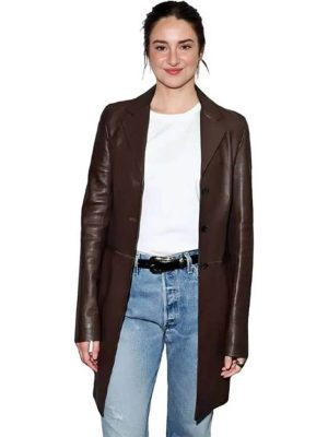 Shailene Woodley LA 2026 Brown Leather Coat