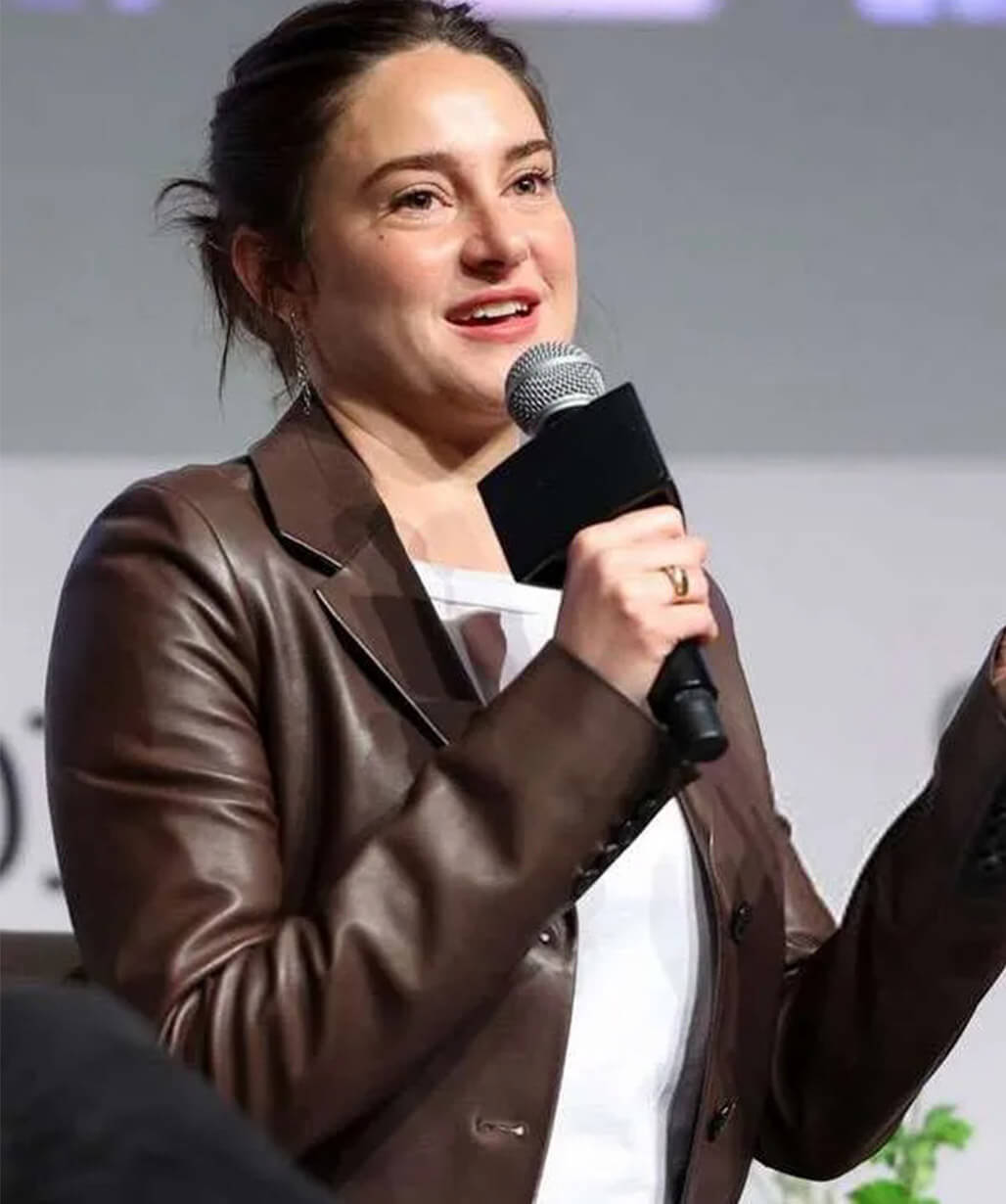 Shailene Woodley LA 2026 Brown Leather Coat