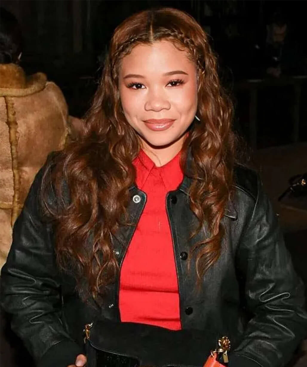 Storm Reid NYC 2026 Black Leather Jacket