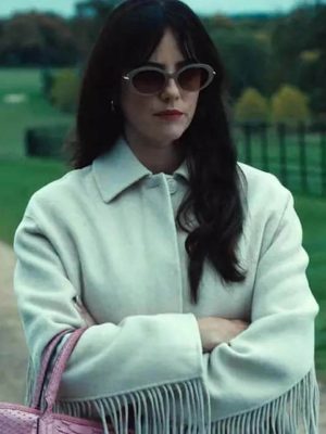 Susie Glass The Gentlemen S02 White Fringe Coat