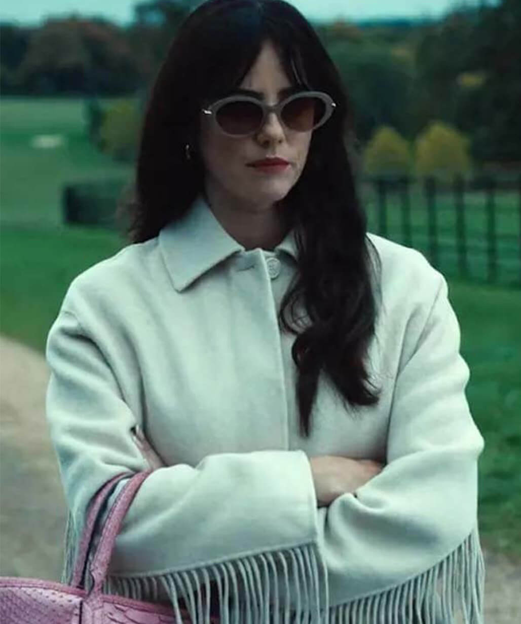 Susie Glass The Gentlemen S02 White Fringe Coat