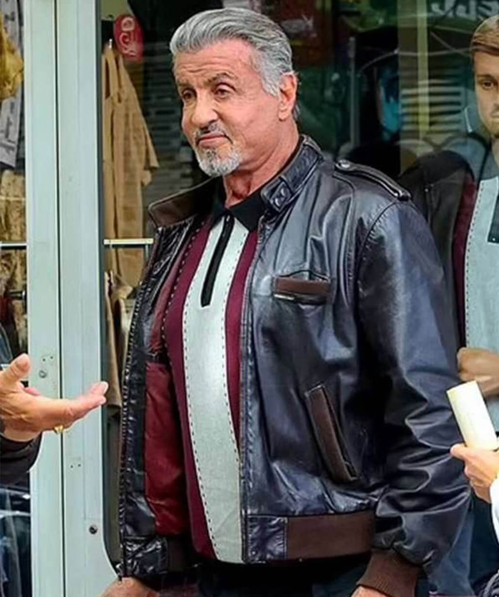 Sylvester Stallone Tulsa King Black Leather Jacket