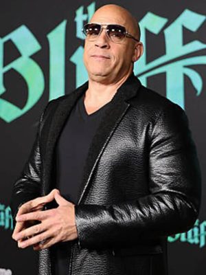 Vin Diesel The Bluff 2026 Black Leather Coat
