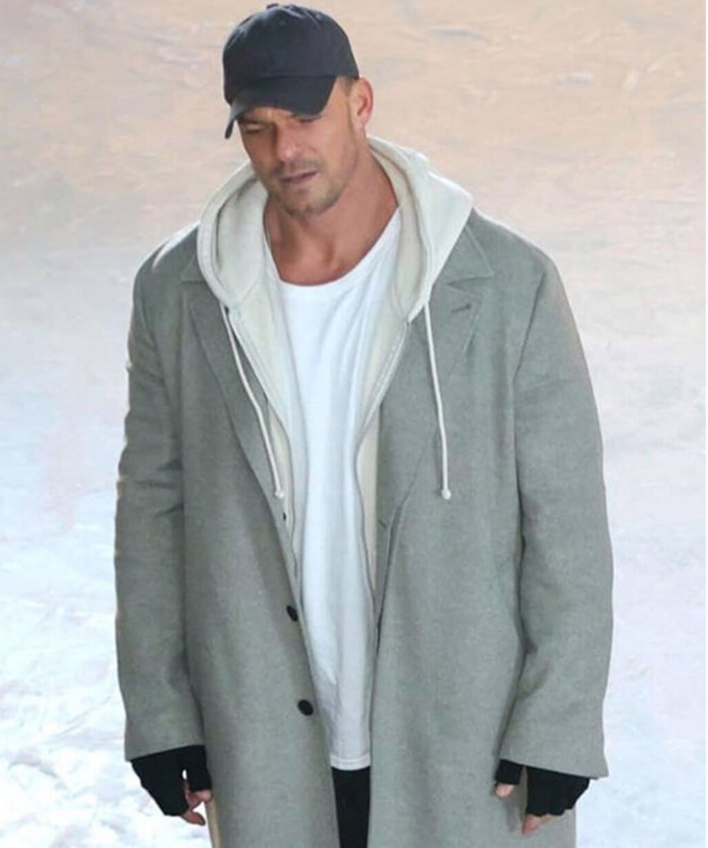 Alan Ritchson The Man with the Bag 2026 Grey Coat