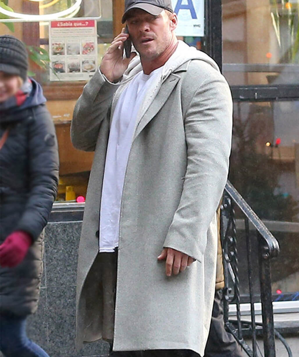 Alan Ritchson The Man with the Bag 2026 Grey Coat