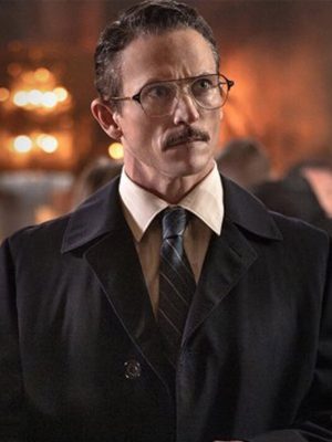 American Hostage 2026 Jonathan Tucker Black Wool Coat