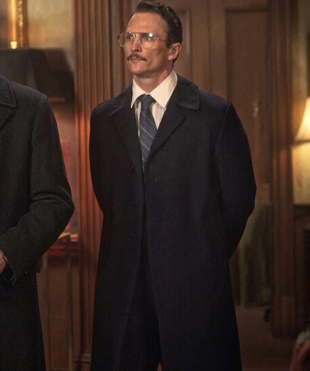 American Hostage 2026 Jonathan Tucker Black Wool Coat