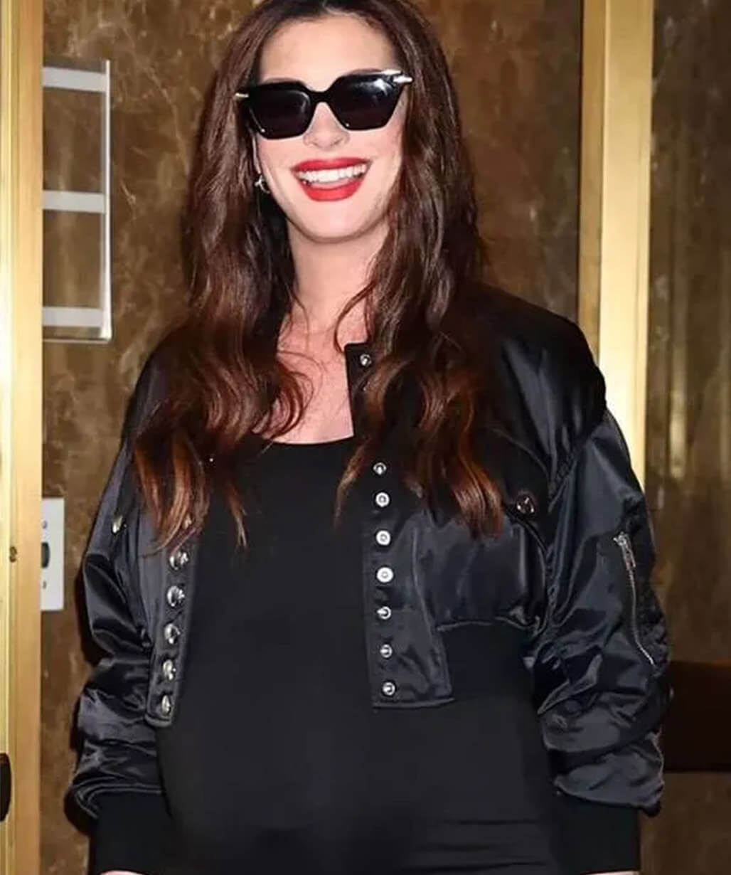 Anne Hathaway Verity 2026 Black Cropped Jacket
