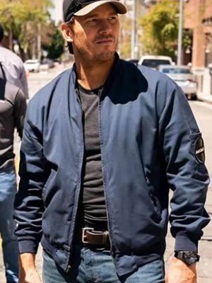Chris Pratt The Terminal List Blue Bomber Jacket