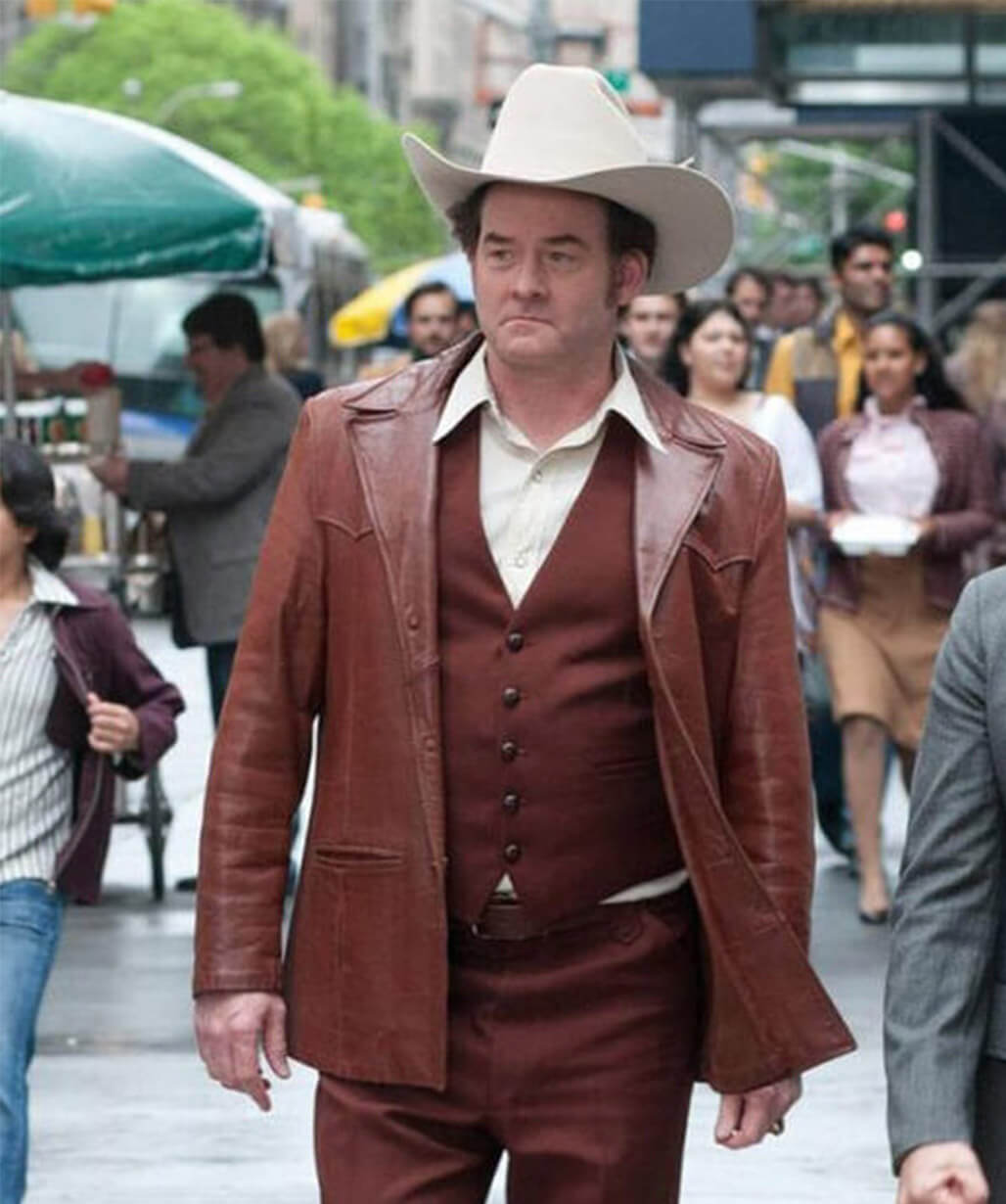 David Koechner Anchorman 2 Champ Kind Brown Leather Jacket