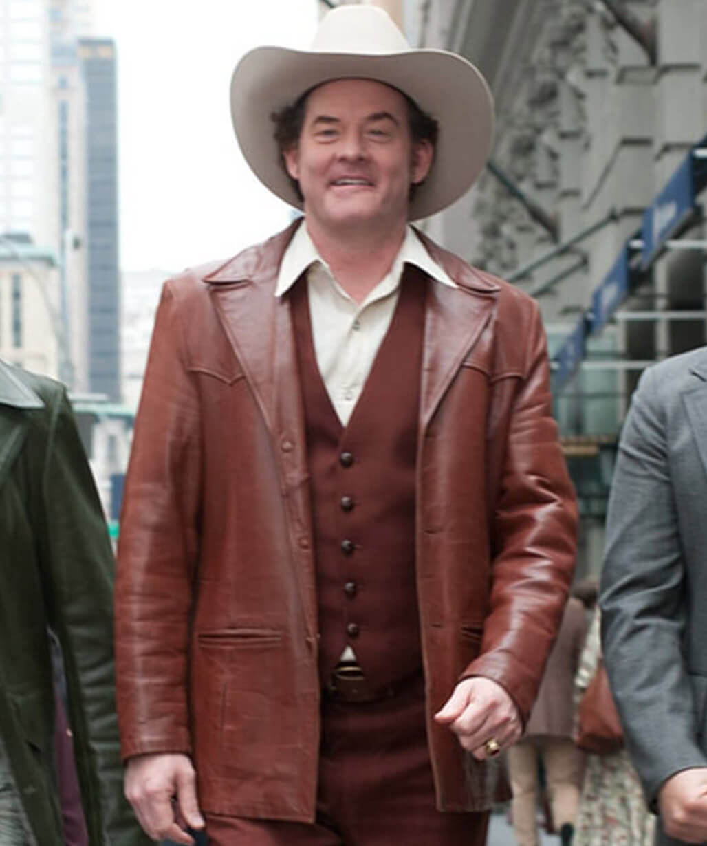 David Koechner Anchorman 2 Champ Kind Brown Leather Jacket
