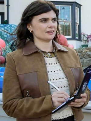 Death Valley S02 Janie Mallowan Brown Suede Jacket
